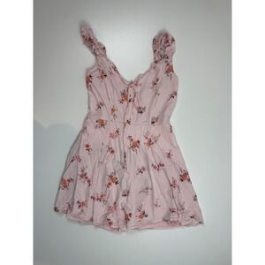 Altard State Floral Mini Dress Pink Orange Sleeveless Ruffle‎ Size M
